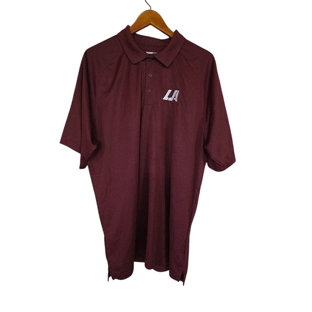 Sport-Tek Polo Shirt Mens 2XL Red Solid 100% Polyester LJA Logo Jersey Knit Top